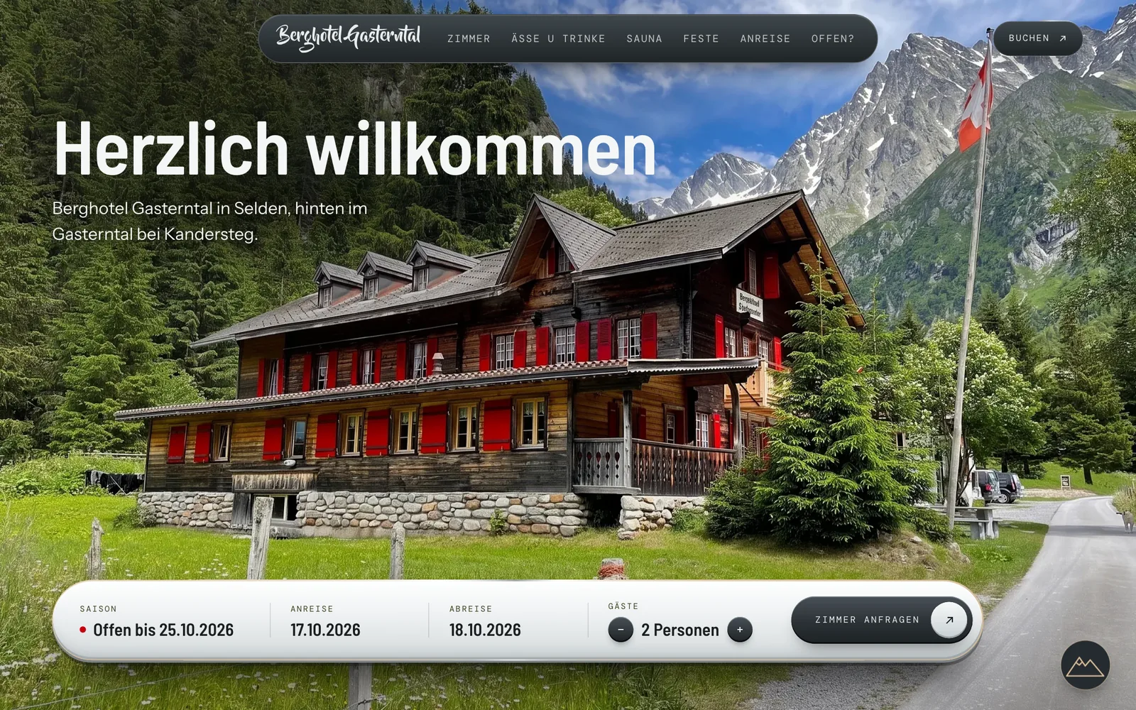 Die neue Startseite: Berghotel Gasterntal