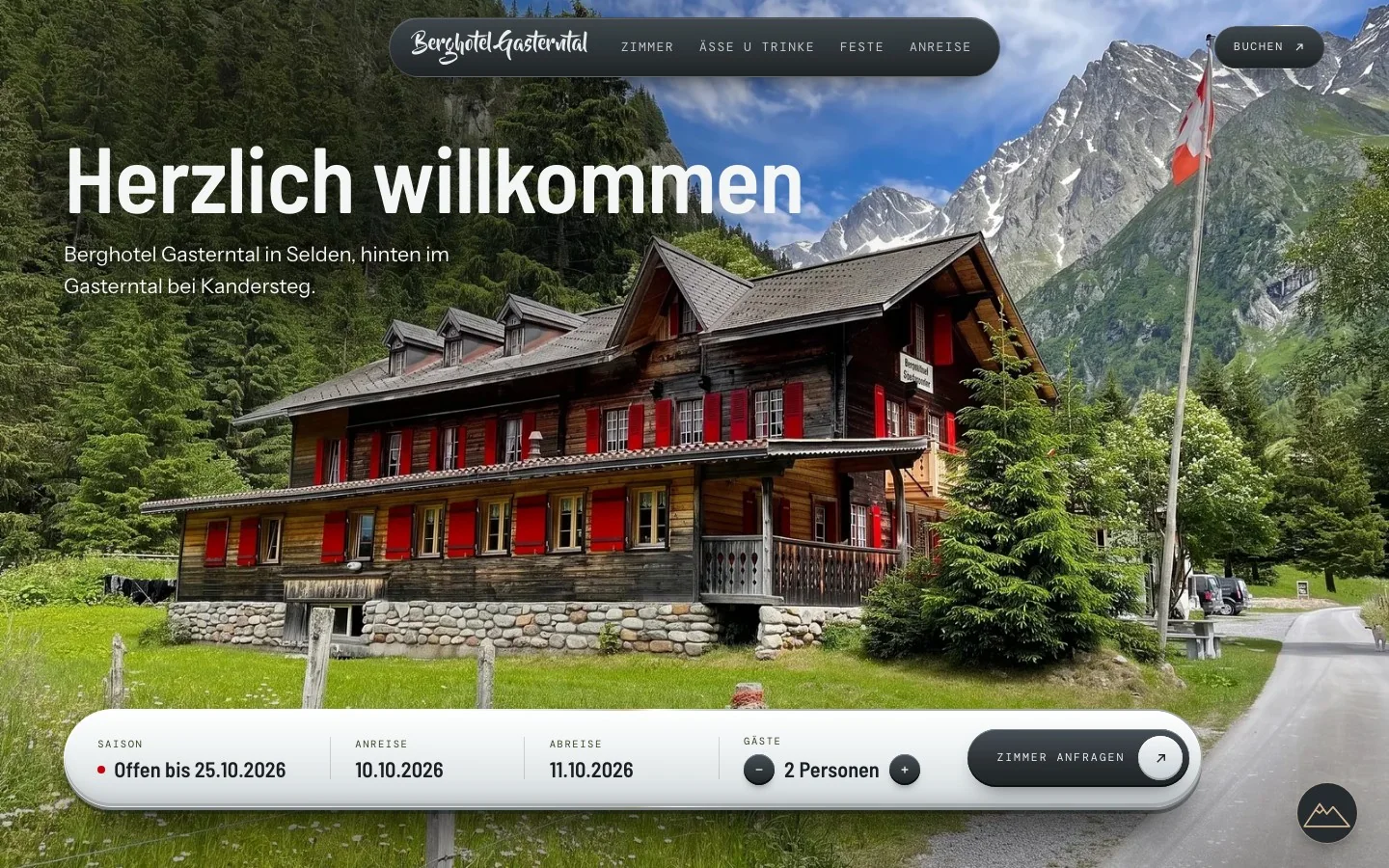 Die neue Startseite: Berghotel Gasterntal