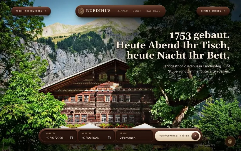 Die neue Startseite: Landgasthof Ruedihus