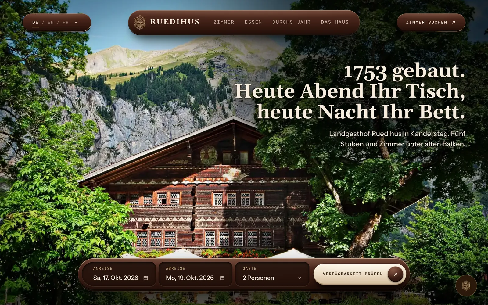 Die neue Startseite: Landgasthof Ruedihus